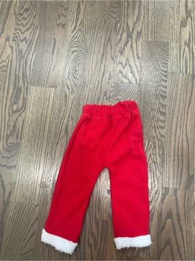 Kids Red Fleece Pants with White Trim